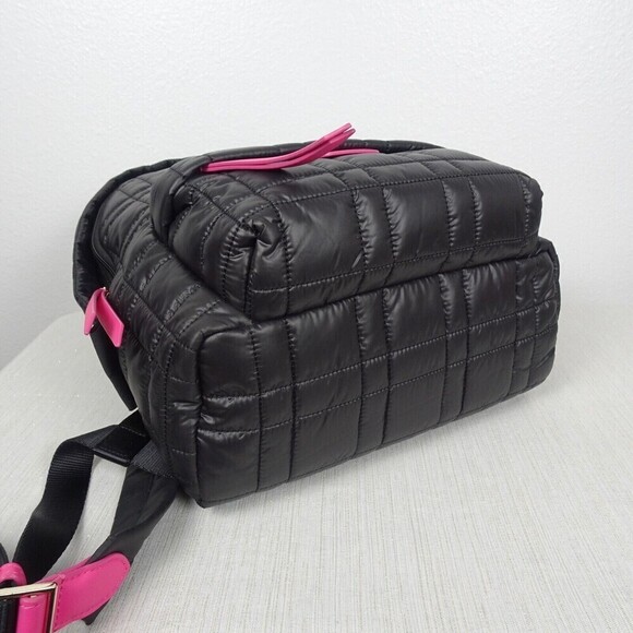 Kate Spade NY Softwear Quilted Nylon Medium Backpack Laptop Bag Black Pink NWT main image 7